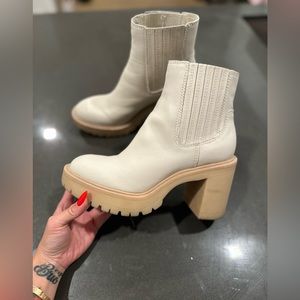 Dolce Vita Cream Ankle Boots